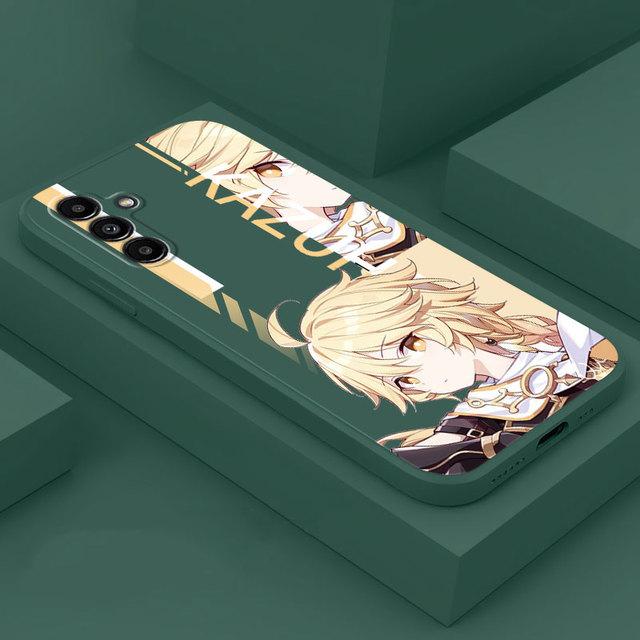 Husă pătrată lichidă pentru telefon pentru Samsung Galaxy A32 A52s A53 A42 A73 A13 A23 A33 A13 A12 A52 A72 A22 Genshin Impact People Cover