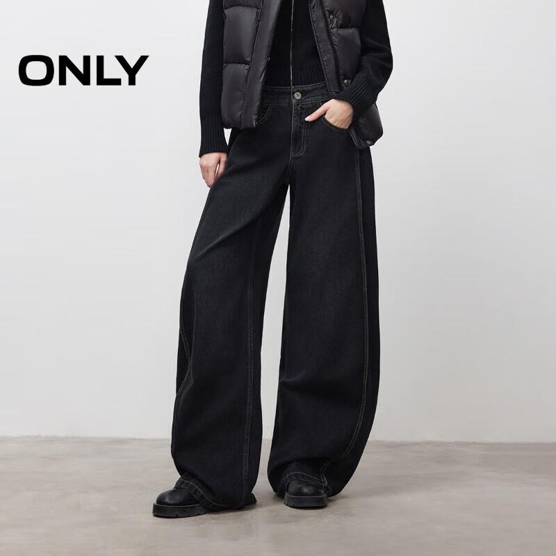 

ONLY Women s Wide-Leg Banana Denim Pants L