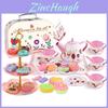 Charming Children's Tea Party Playset With Colorful Tin Tea Set And Sweet Treats