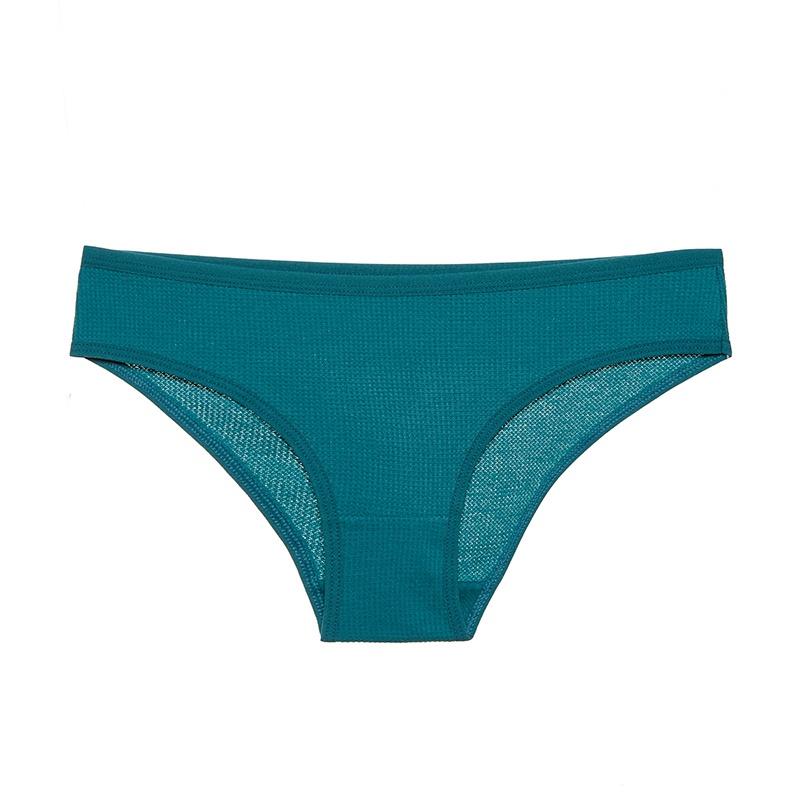 FINETOO Women Cotton Panty Sexy Waffle Female Low Waist Briefs Comfortable Underwear
