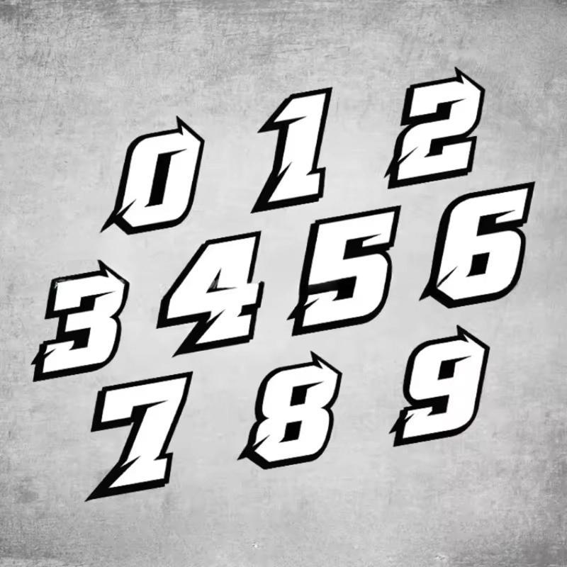 Rainbow Motorcycle Racing Number Stickers Waterproof UV Resistant Adhesive Decals
