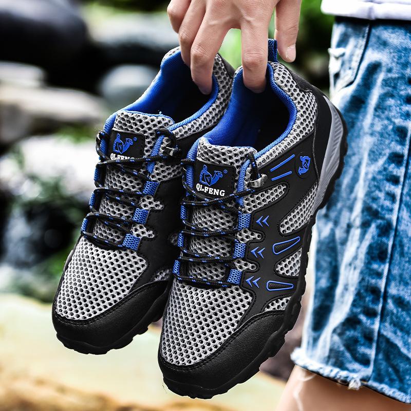 Spring and summer breathable mesh shoes new casual sports shoes outdoor hollow wear-resistant non-slip mountaineering shoes travel shoes