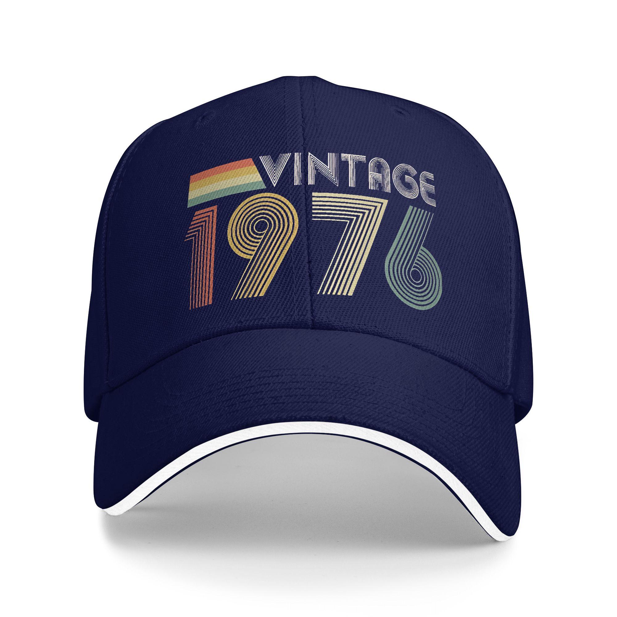 

Vintage 1976 50th Birthday Gift Casual Baseball Cap Spring Trucker Hat Sun-Proof Hunting Hip Hop Hats Male Trendy Baseball Caps One Size темно-синього кольору