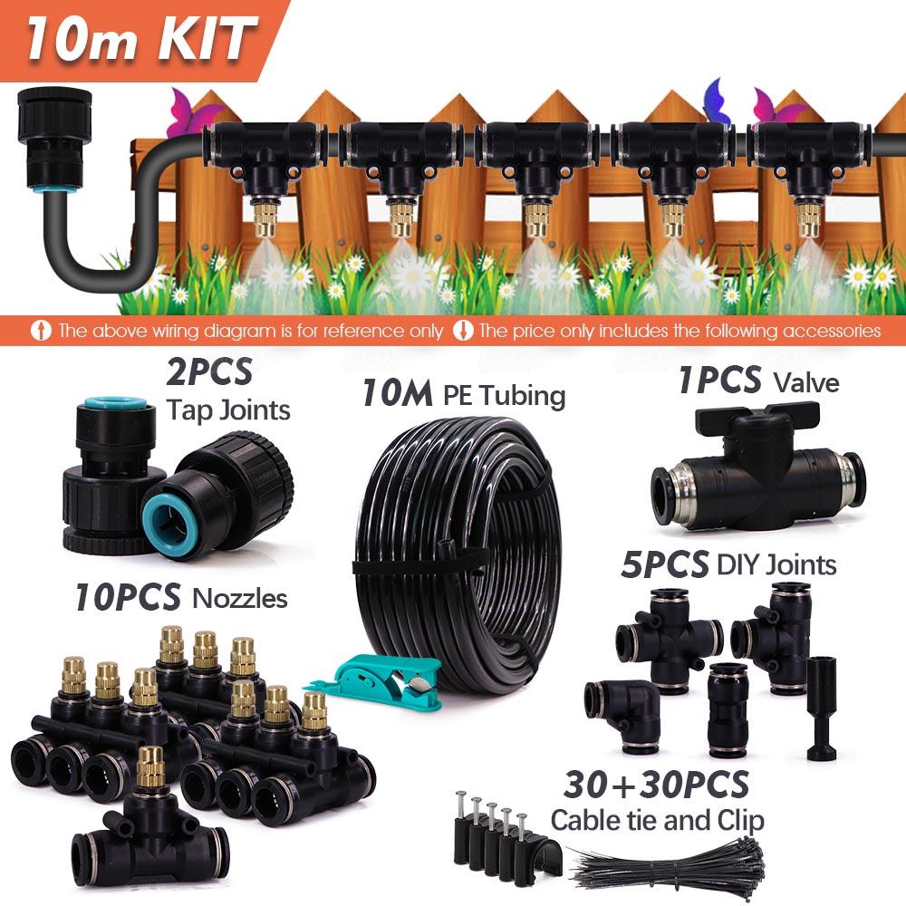 3/8" 9/12mm Misting Cooling System Adjustable Sprayer Quick Connector with 8mm Nozzle Garden Irrigation Auto Watering Sprinklers