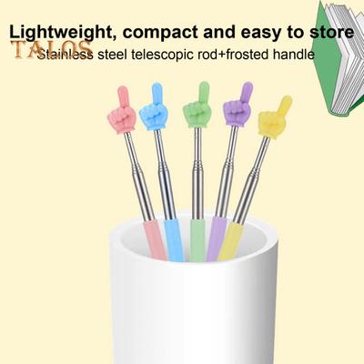 2/5Pcs Telescopic Finger Reading Stick Retractable Whiteboard Pointer with Finger Design Teaching Accessory