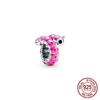 Pink Series Bikini Crown Mom Dumbbell Boxing Glove Dog 925 Sterling Silver Fit Original Fasion Bracelet Charm Bead DIY Jewelry