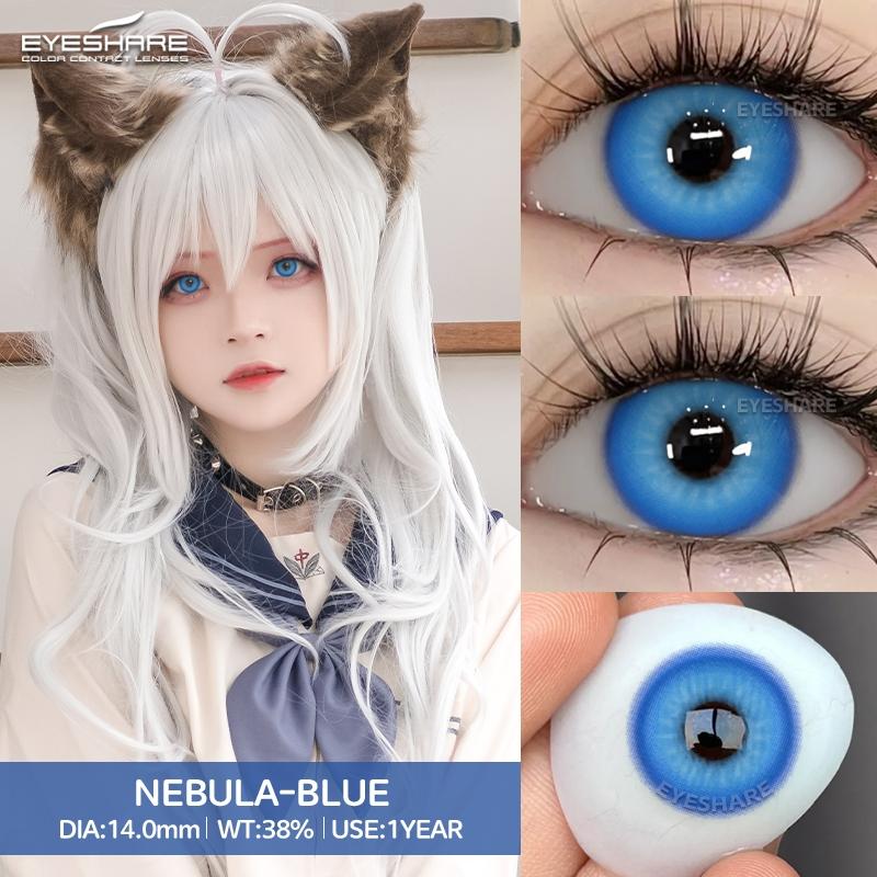 Eyeshare 2 szt. Soczewki Cosplay Seria Madryt Czerwone Oczy Niebieskie Źrenice Brązowe Soczewki Naturalne Roczne Kosmetyczne