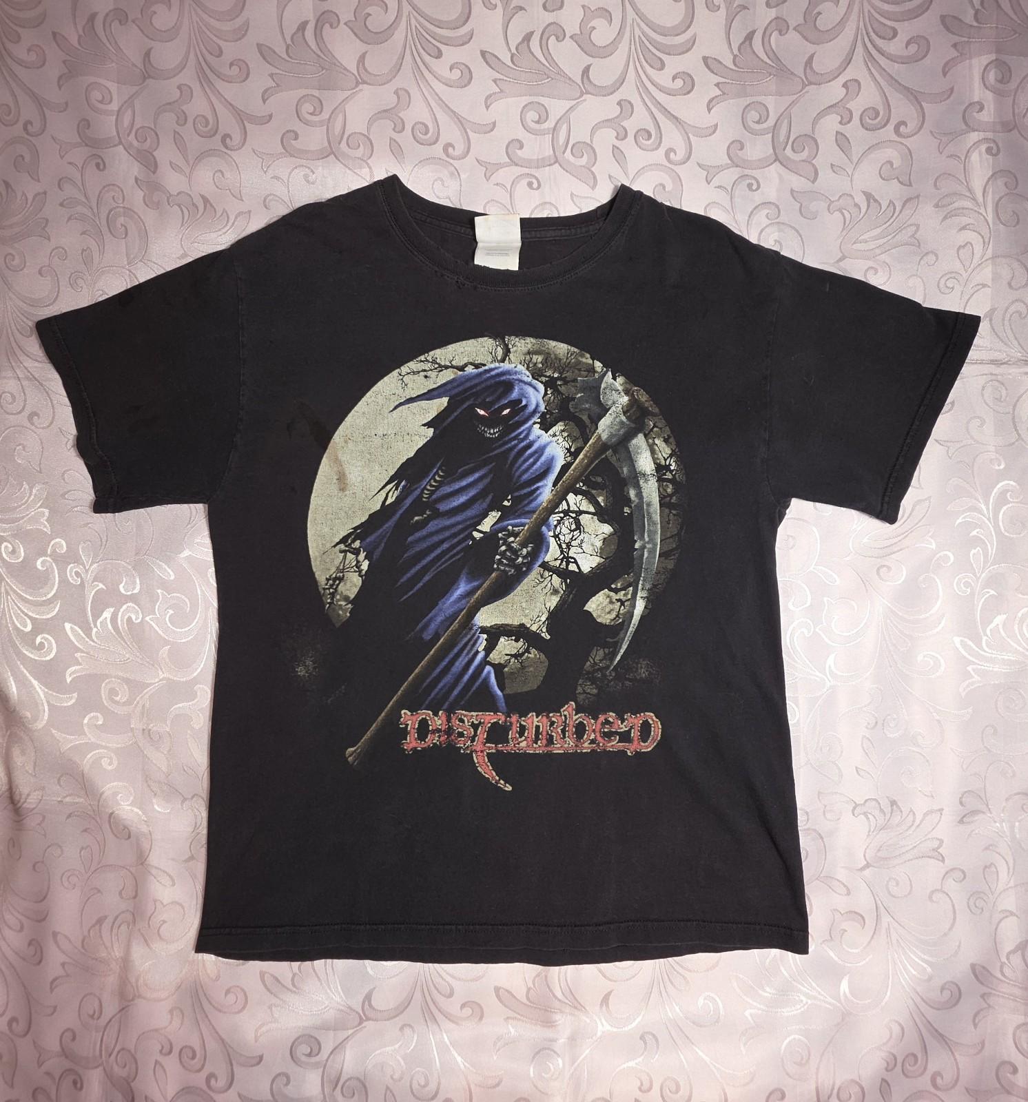 Vintage Y2K Disturbed Band Tshirt Adult Medium Grim Reaper Grunge Metal Unisex T-Shirt XXL