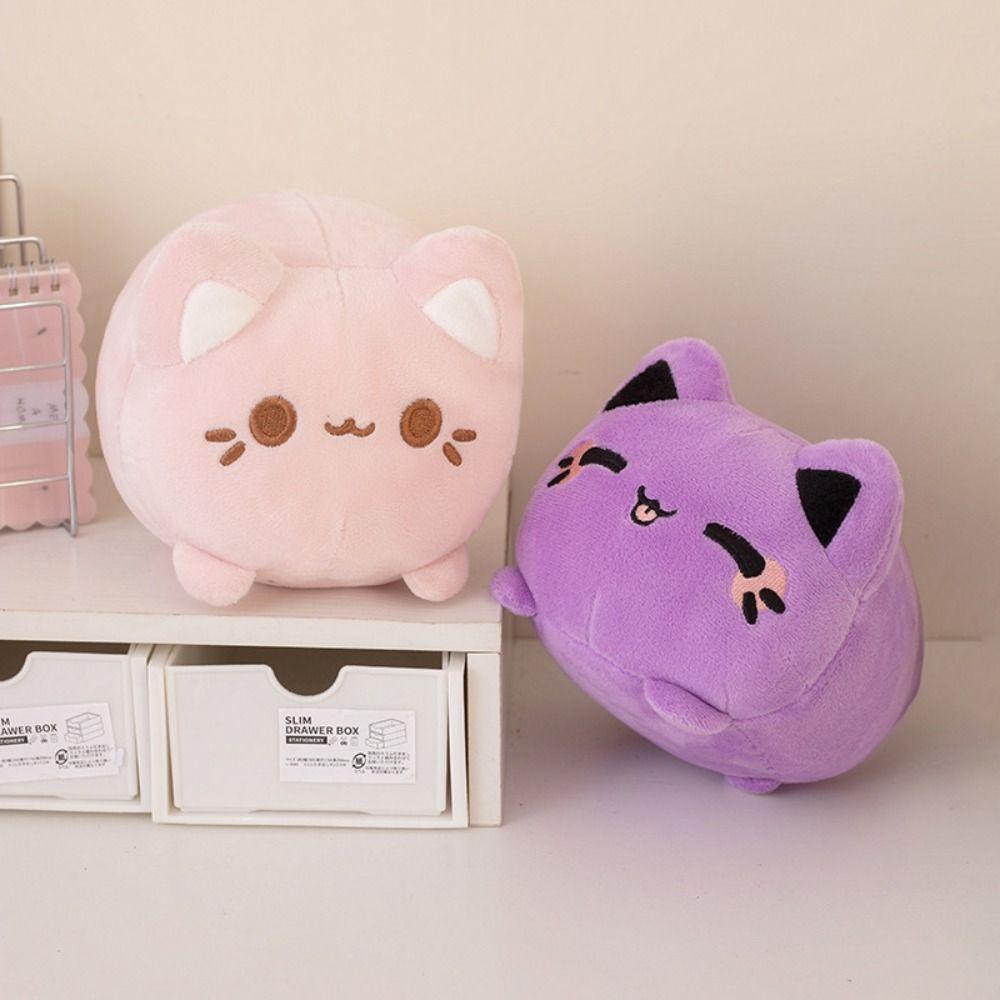 Stuffed Animals Kitten Plush Toys Pink Peachy Cat Soft Dolls Black Cat Stuffed  Birthday Presents