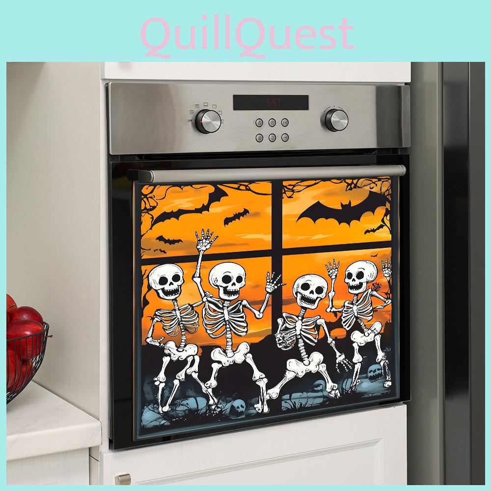 Sun Setting Halloween Skull Bat Celebrations Glass Cabinets Home Stickers Decor