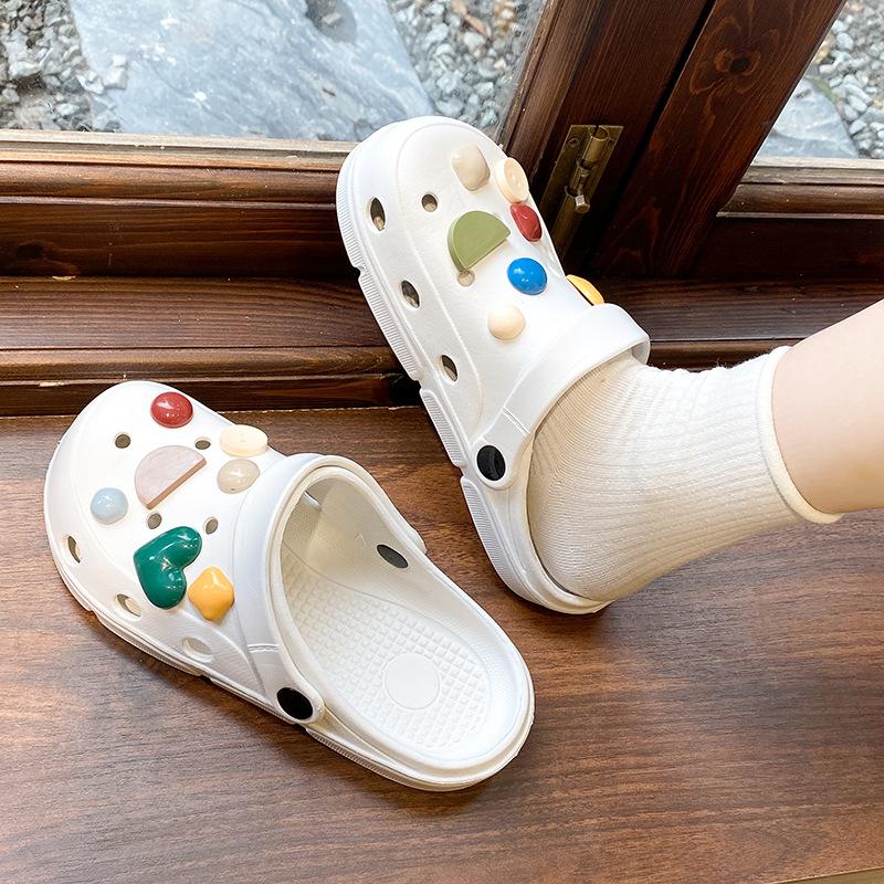 New fashionable and cute platform slippers women's summer couple non-slip beach outer hole shoes