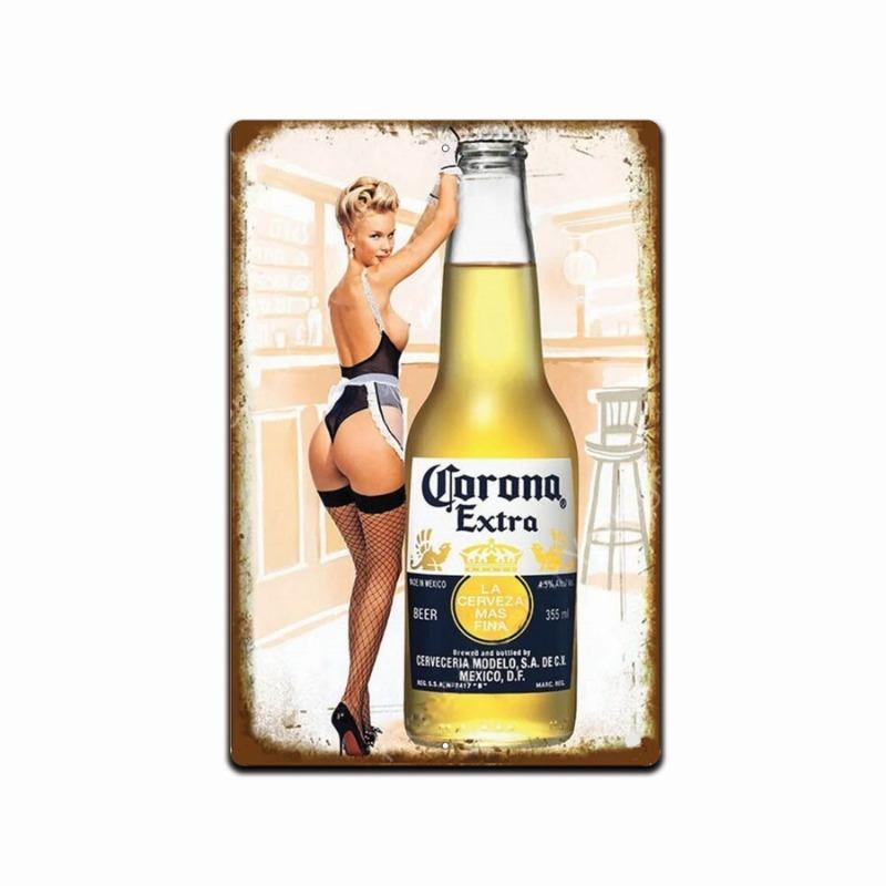Vintage Beer Bar Metal Wall Decor 20x30cm