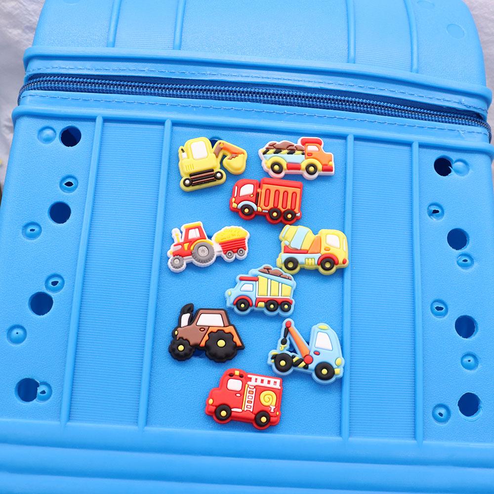 1Pcs PVC Mix Construction Vehicle Excavator Boys Buckle Clog Cool Children Cranes Car Shoe Charms Accessories Shoe Charm