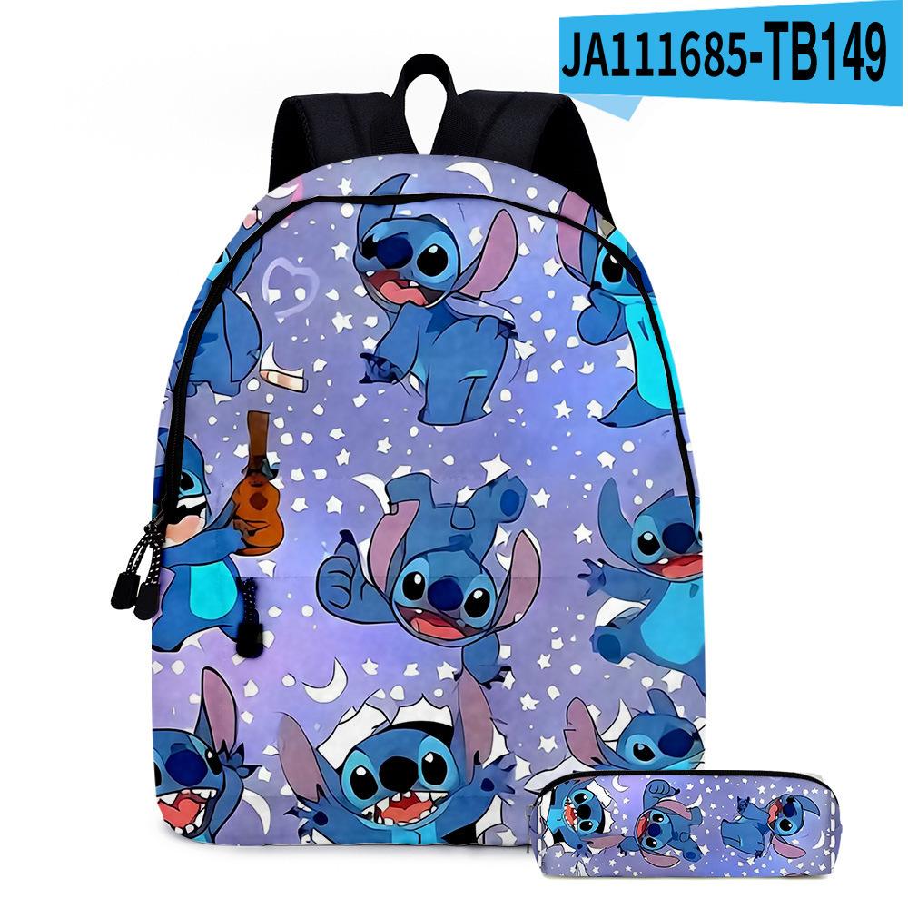 Stitc Cartoon Full Print Backpack Student Bag Pencil Case Two-Piece Set Children'S Backpack
