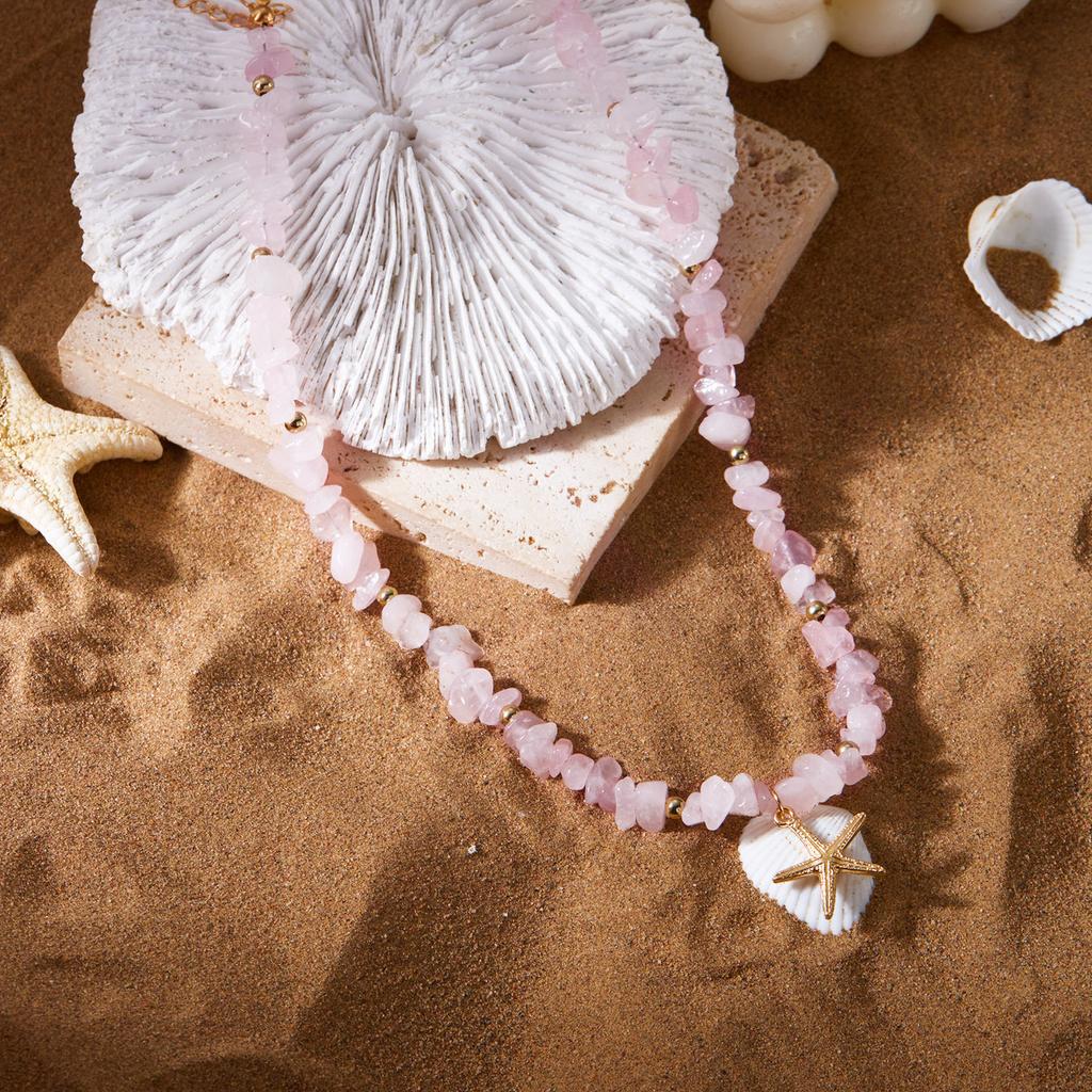 Europa, Amerika, Sommer Dopamin Süß Kies Schmetterling Halskette Damen, Urlaubsstil Perlen Vielseitige Halskette