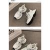 Women's White Chunky Platform Sneakers Lace-Up Breathable Retro Casual Shoes