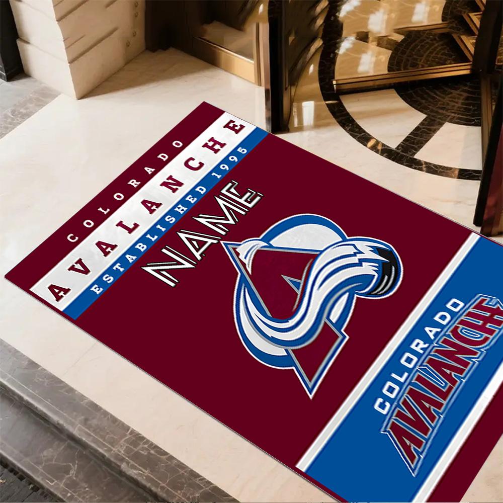 Avalanche Team Logo Customize Your Name Floor Mat Perfect for Bedrooms Hallway Entryway Kitchen Antislip Carpet Anime Office Decor Best for Christmas