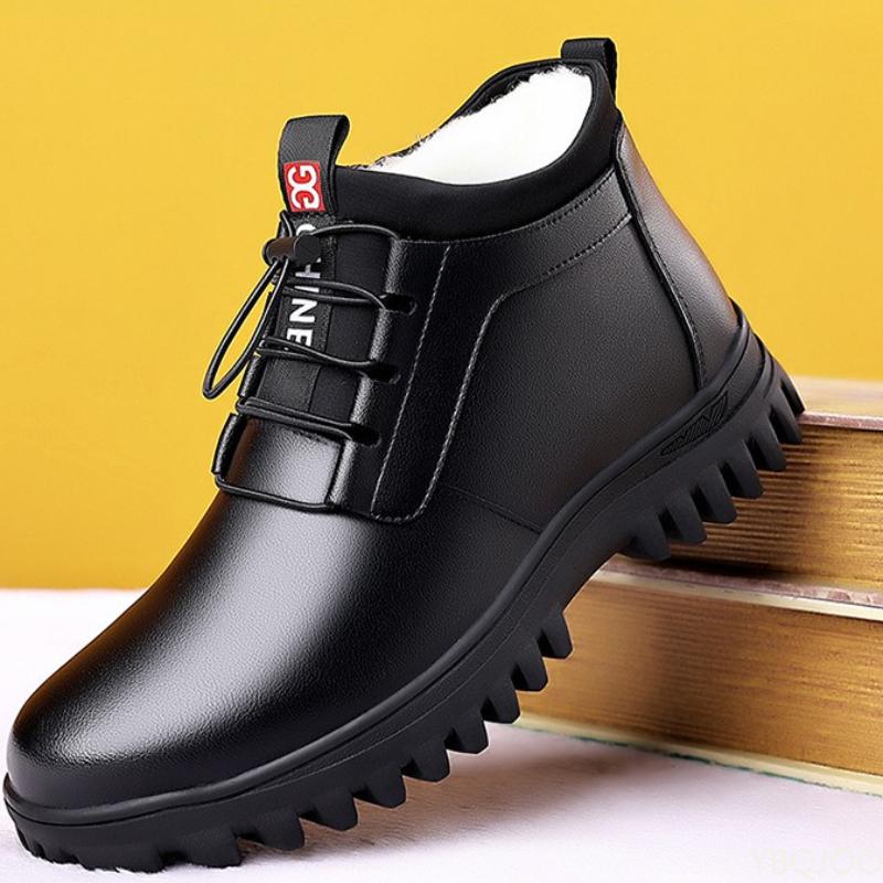 Fashion Cotton shoes men's winter new thick soled outdoor casual high top shoes warm simple comfortable non slip men's snow boots