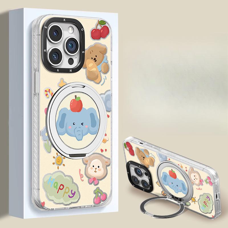 

Cute Elephant Stand Suitable for Apple 13 Fulcrum Mobile Phone Case Huawei Pura70pro Magnetic 16 High-end Sense 15 Redmi K40/K40Pro