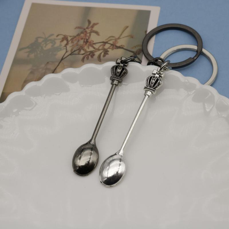 Mini Spoon Keychain Lightweight Teaspoon Pendant Key Ring for Filling Salt Vials Outdoor Camping Hiking Use
