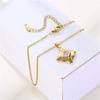 Shiny Zircon Geometric Necklace: Light Luxury Diamond Square Design In Stainless Steel for Women