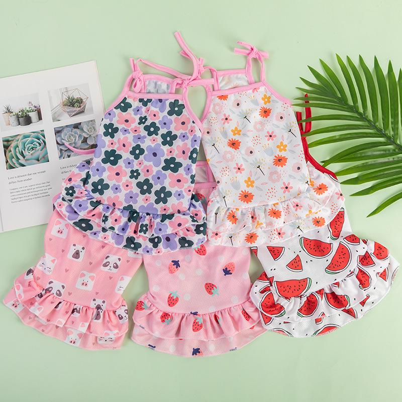 Spring/Summer Pet Suspender Dress for Dogs and Cats - Bichon & Teddy Print