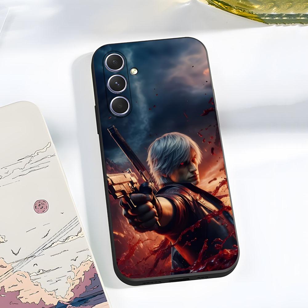 D-Devil M-May Cry Phone Case For Samsung A56 A36 A26 A16 A15 A25 A35 A55 A14 A34 A24 A54 Black Soft Shell