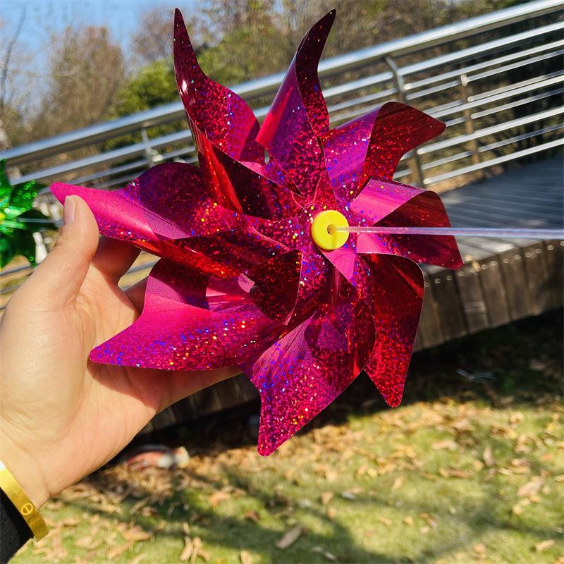 Eight-Leaf Laser Color-Changing Windmill String with Steel Wire Rope for Outdoor Hanging Decoration in Scenic Spots and Shopping Malls