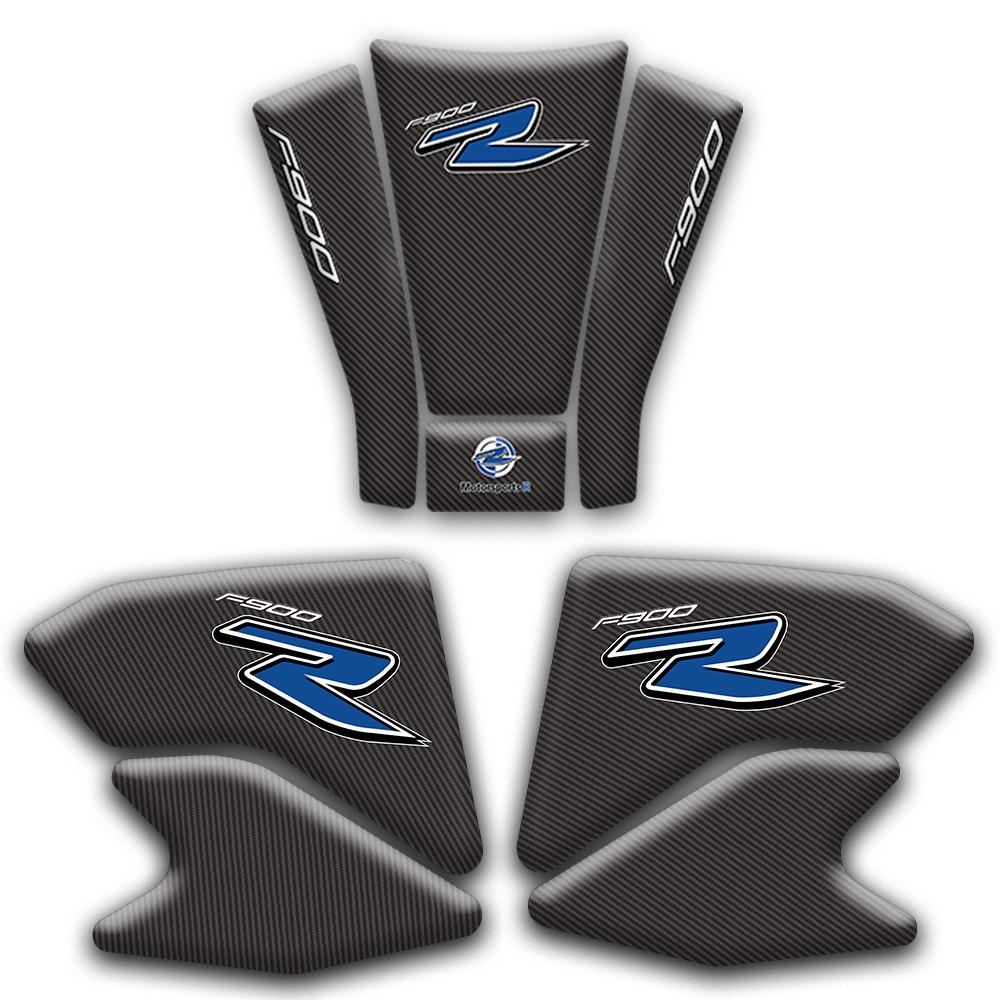 3D Motorcykel Bränsletank Pad Cover Protector Dekal-dekaler för BMW F900R F900 R reflekterande kolfiber