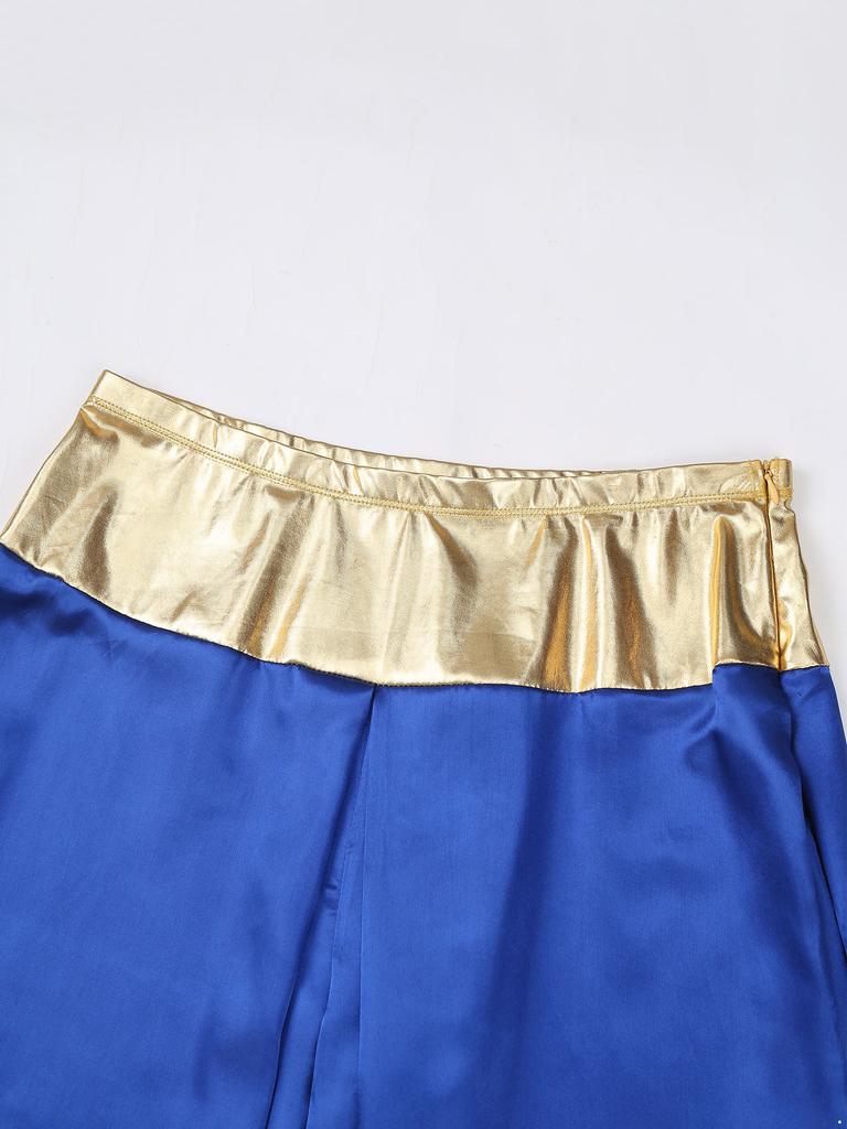 Mens Magical Hippie Harem Pants Metallic Shiny Patchwork Lantern Style Long Pants Arabian Prince Cosplay Costume