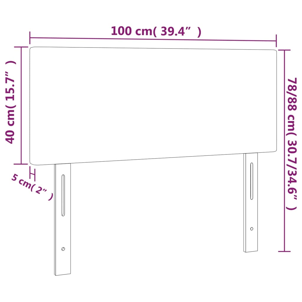 Vidaxl Zagłówek Do Łóżka Z Led, Biały, 100X5X78/88 Cm, Sztuczna Skóra