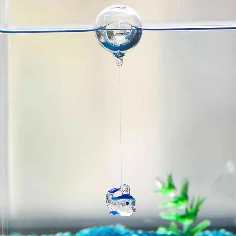 

Подвесной шар для аквариума, плавающие украшения, стеклянный светящийся кит, плавающий шар, пузырь, креативное украшение для аквариума