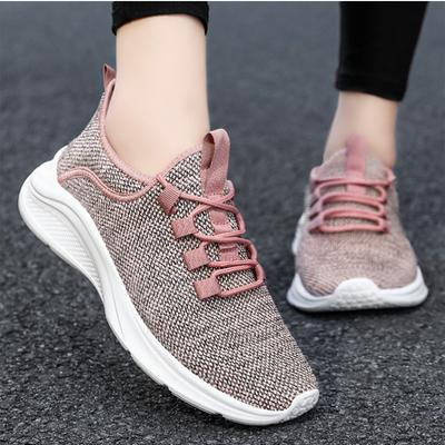 Zapatillas de Malla Transpirables Ligeras Antideslizantes para Mujer, Calzado de Running Ligero Resistente al Desgaste con Amortiguación Suave Elástica para Exteriores en Casa