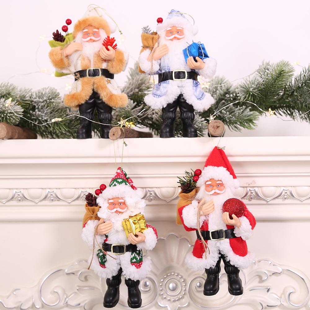 Christmas Decoration Products Resin Santa Claus Ornament Stand up Doll Pendant Model Props Showcase Supermarket Hotel Display