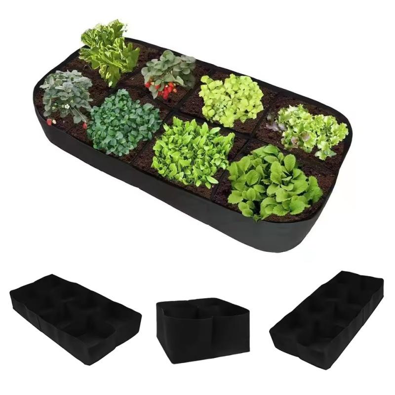 4/8 Grids Extra Large Fabric Grow Bag Garden Planter Planting Bed Vegetables Flowers Herbs