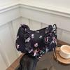 1Pcs Cute Flower Bow Print Canvas Shoulder Bags New Korean Girl Handbags Outdoor Travel Women Keys Phone Messenger Bag