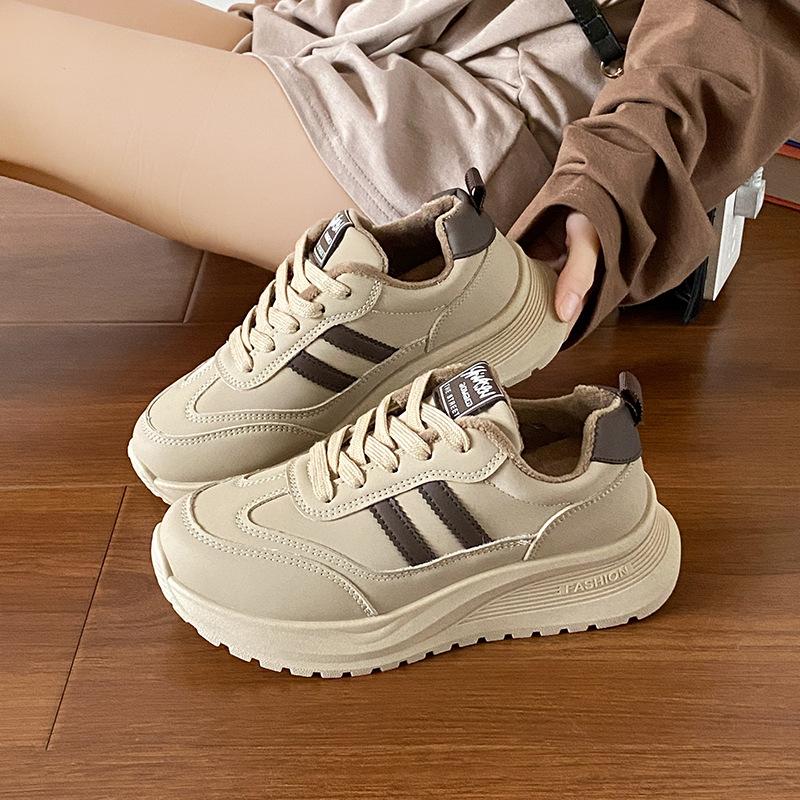 Autumn and Winter New Women's Velvet Forrest Gump Shoes Student Fashion Versatile Warm Sports Casual Shoes Popular German Training Shoes