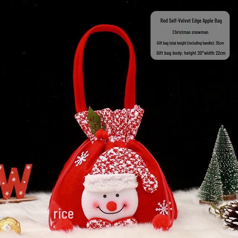 Christmas Eve Candy & Small Gift Apple Bag with Festive Design