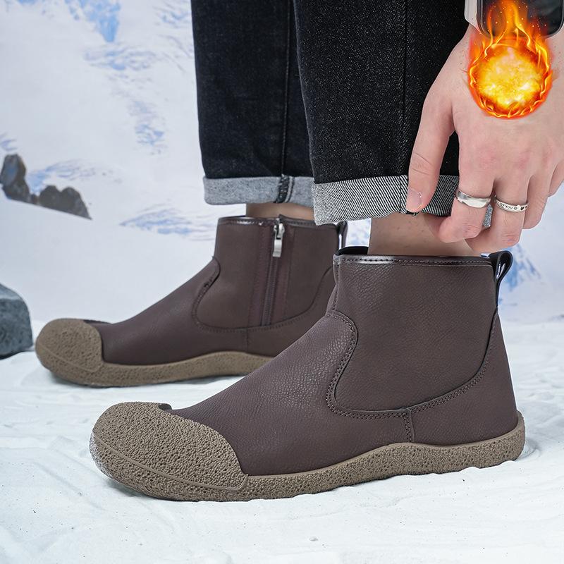 Martin boots new winter sports casual leather shoes outdoor velvet thickened warm high-top non-slip cotton shoes