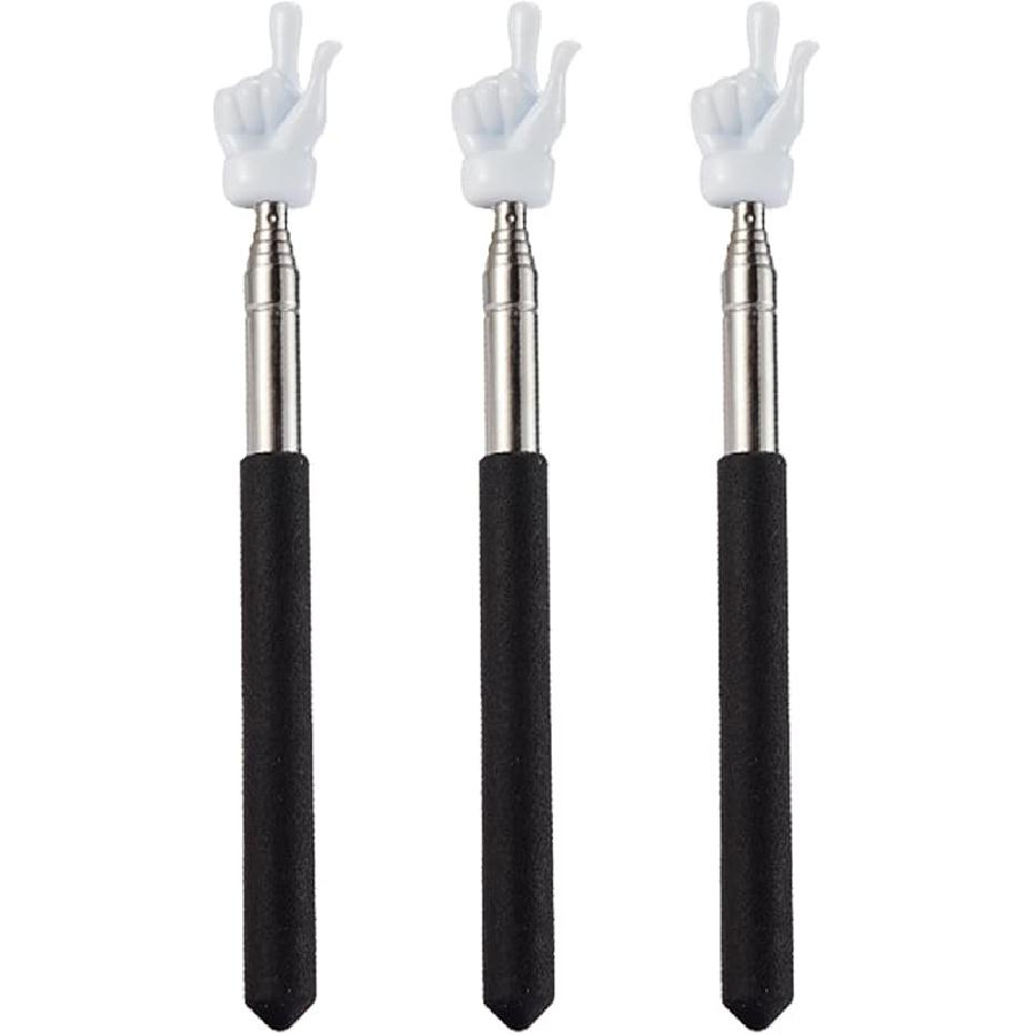 4 Pcs Telescopic Teachers Pointer for Classroom, Extendable Hand Pointer Finger Pointer Stick, Mini Retractable Pointing Stick for Elementary School
