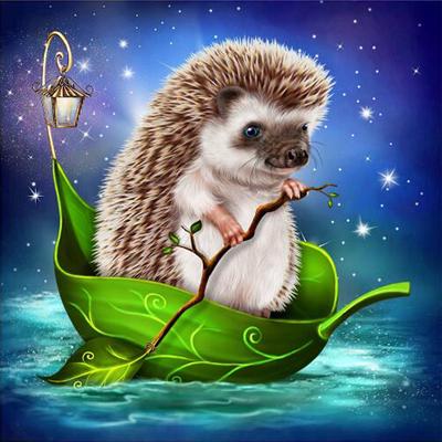 Full Diamond DIY Diamond Painting Cute Hedgehog Cross Stitch Rhinestone Mosaic Painting Decor Gift