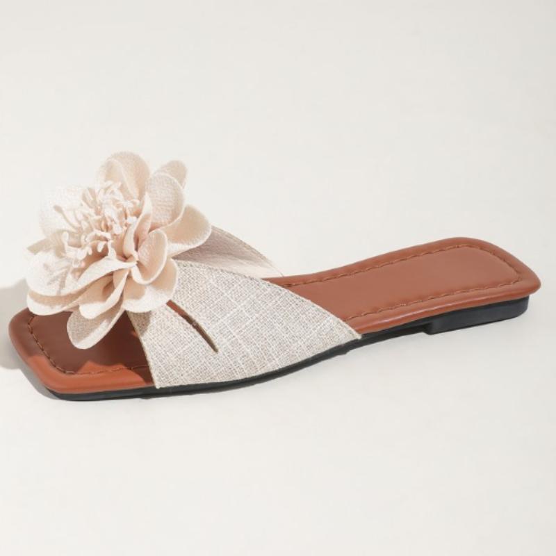 Fashion Women Flower Flat Slippers Casual Walking Shoes Female  Summer Fashion Dress Sandals Outdoor  Shallow Zapatillas Mujer