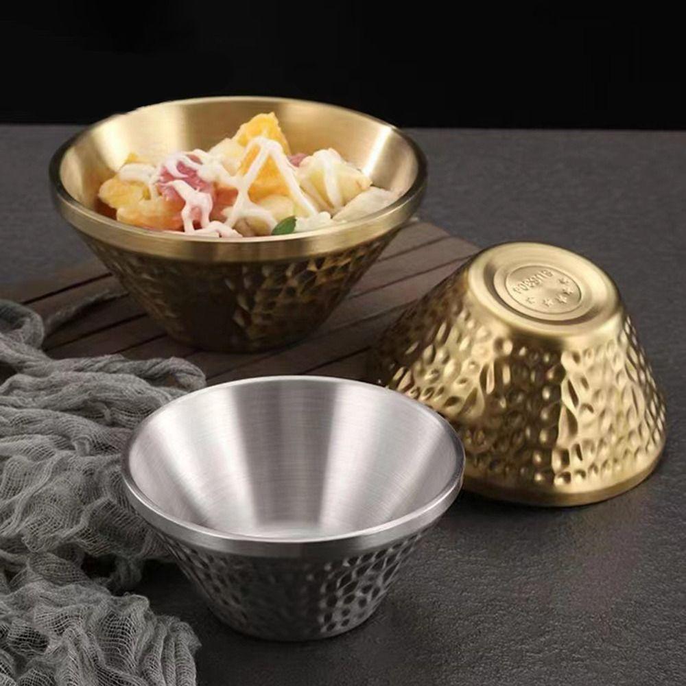 Double Walled Insulated Soup Bowls SUS304 Stainless Steel Ice Cream Bowl for Sauces Rice Noodle