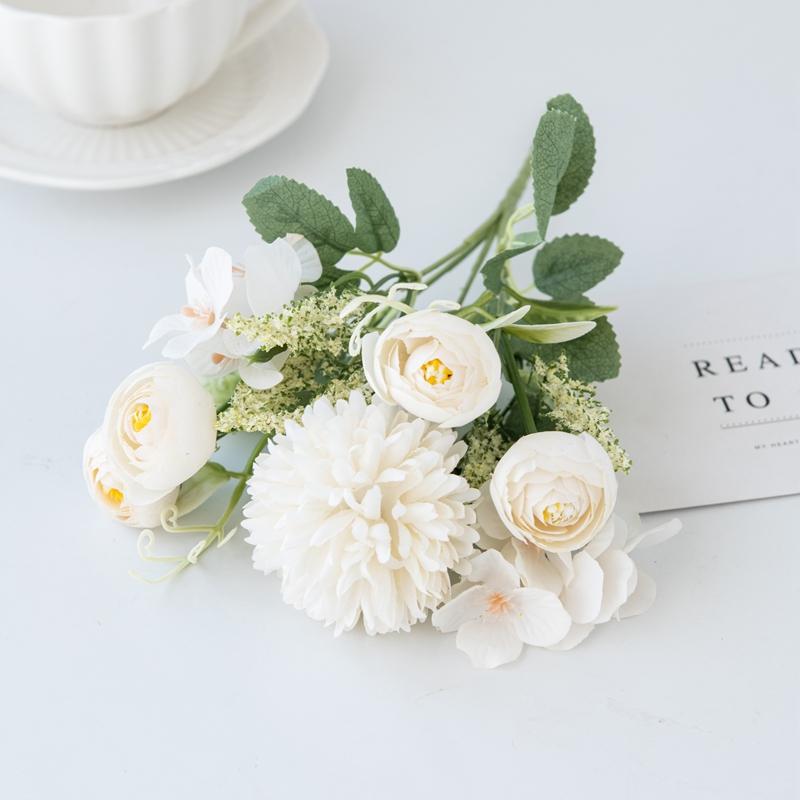 

Искусственные цветы гортензии для скрапбукинга, шелковые бутоны чайной розы, ваза для домашнего декора, свадебный букет, сделай сам, шляпка, рождественская гирлянда белый