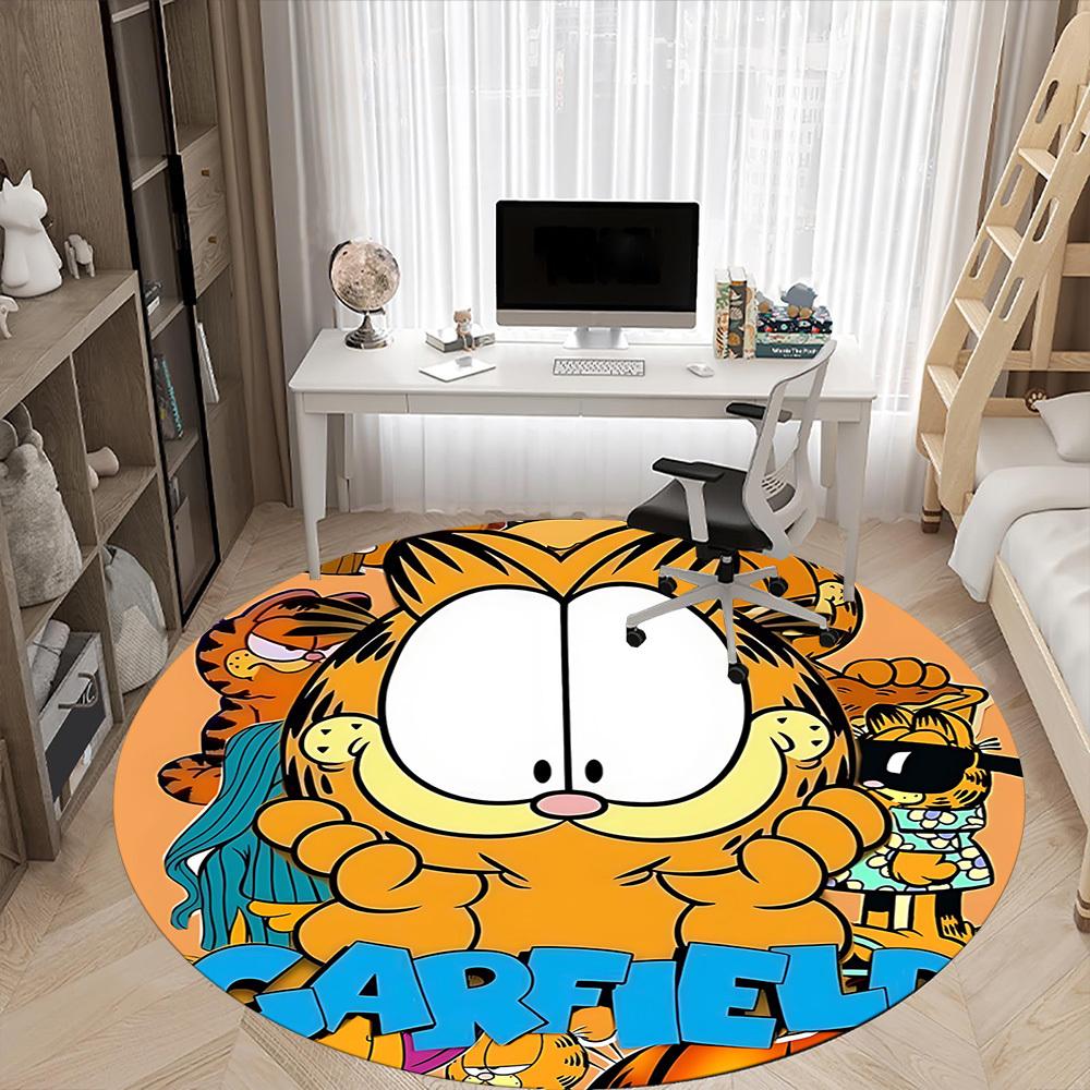 1pc Garfield Office Round Area Rug, Bedroom Living Room Home Decor, Room Deco, Offic A1016066