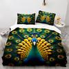 Peacock Series 3D Digital Printing Three-Piece Bedding Kit Bed Sheet Quilt Cover