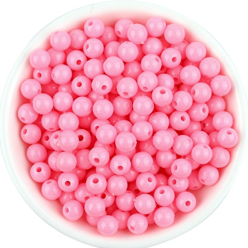 100Pcs 6mm Plastic Beads Solid Color Loose Spacer Round Beads For DIY Bracelets Phone Chains Jewelry Making Supplies Wholesale