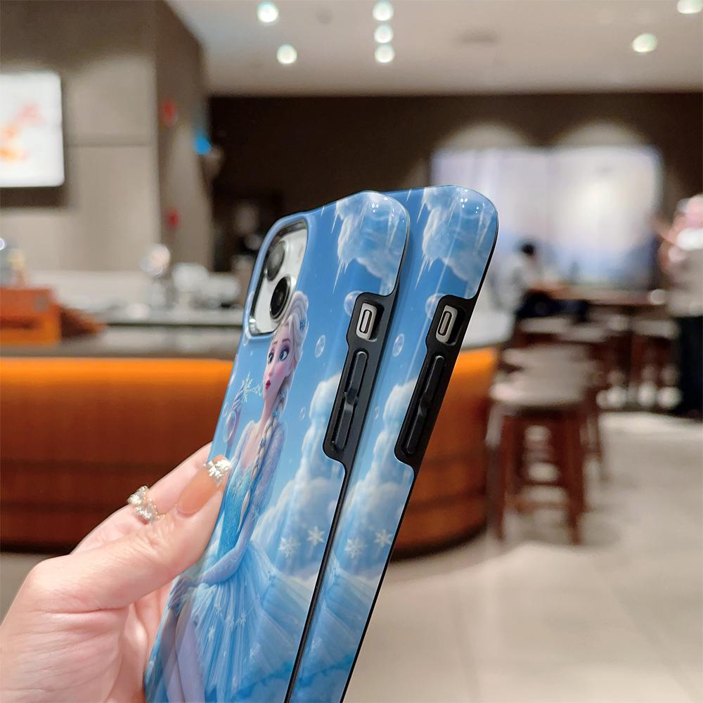 Frozen Elsa Double Layer Phone Case, Compatible with iPhone X/SE/7/8/11/12/13/14/15/16/17 Pro Max Plus