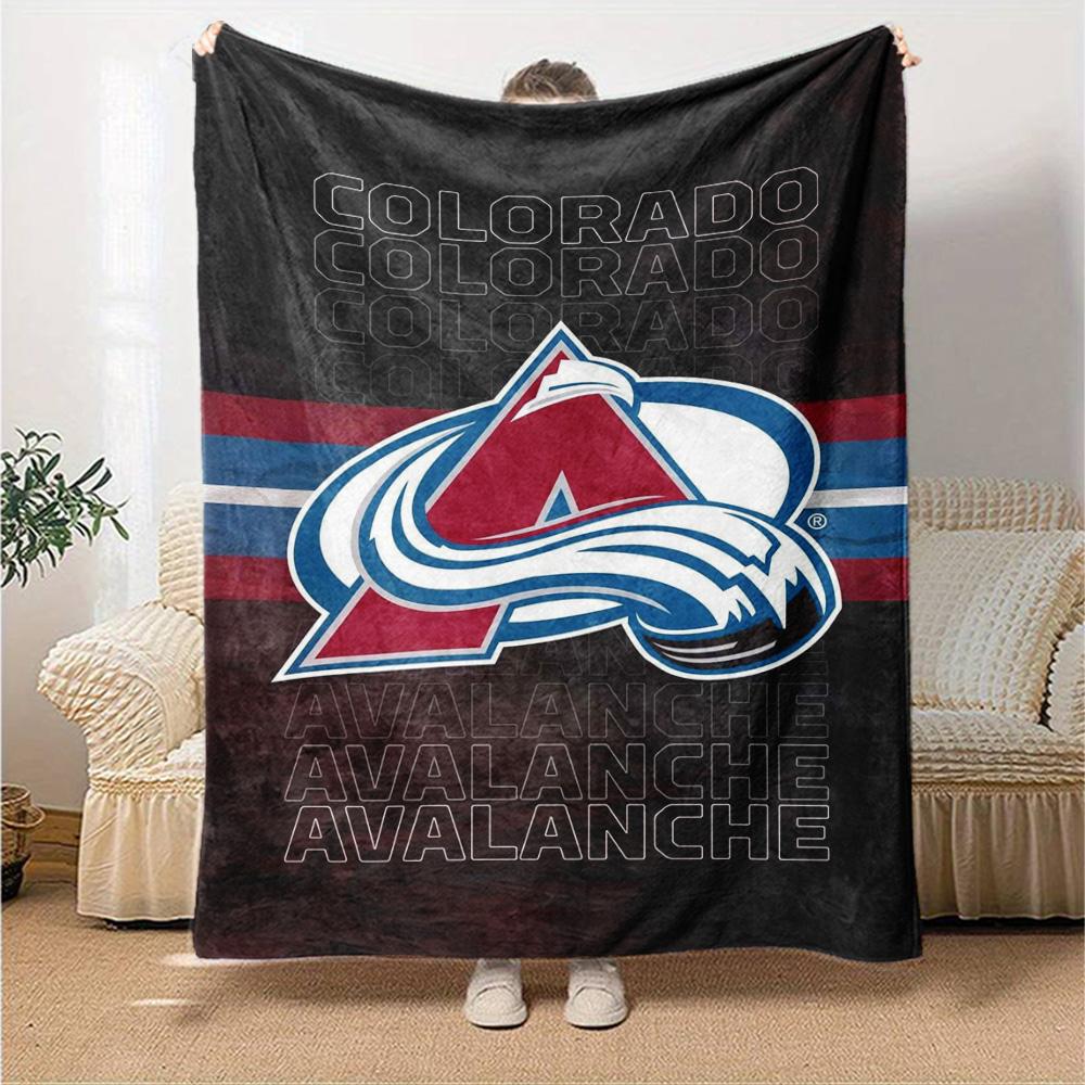 Colorado Avalanche Print Flannel Blanket High Quality Warm Comfortable Cover for All Seasons Perfect for Gifts Home Decor