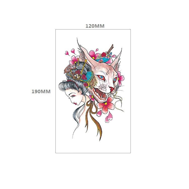 Waterproof Tattoo Sticker Girl Colored Rose Lotus Bohemian Brahma Totem Chest Back Cover Tattoo